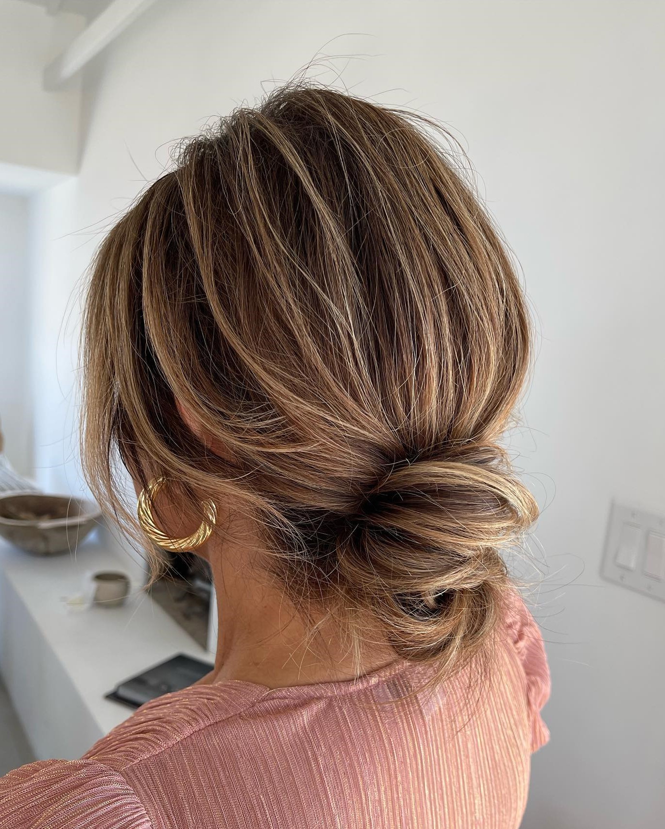 Teased Updo with Swirled Bun