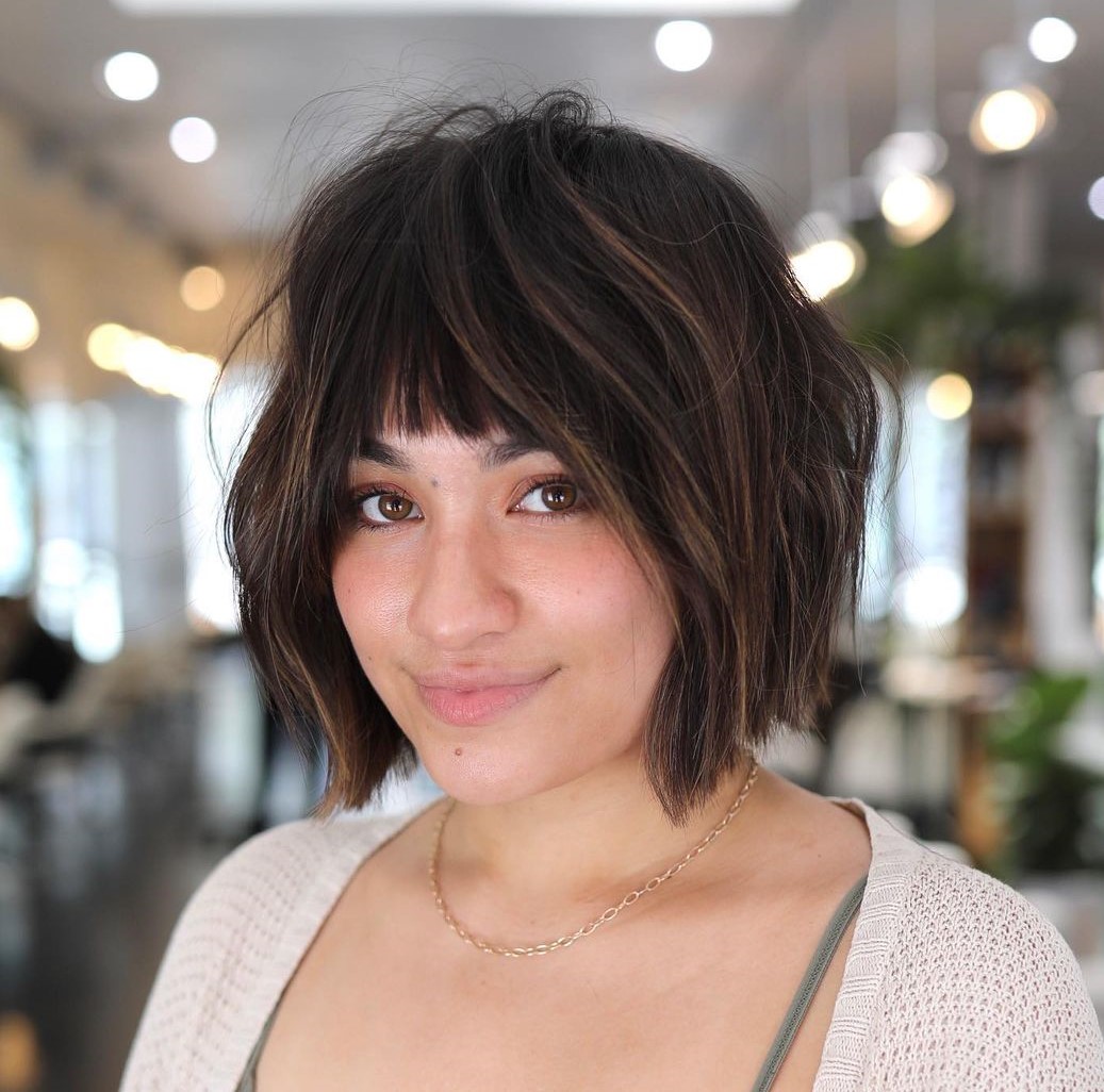 Eyebrow-Grazing Bangs and Chopped Bob