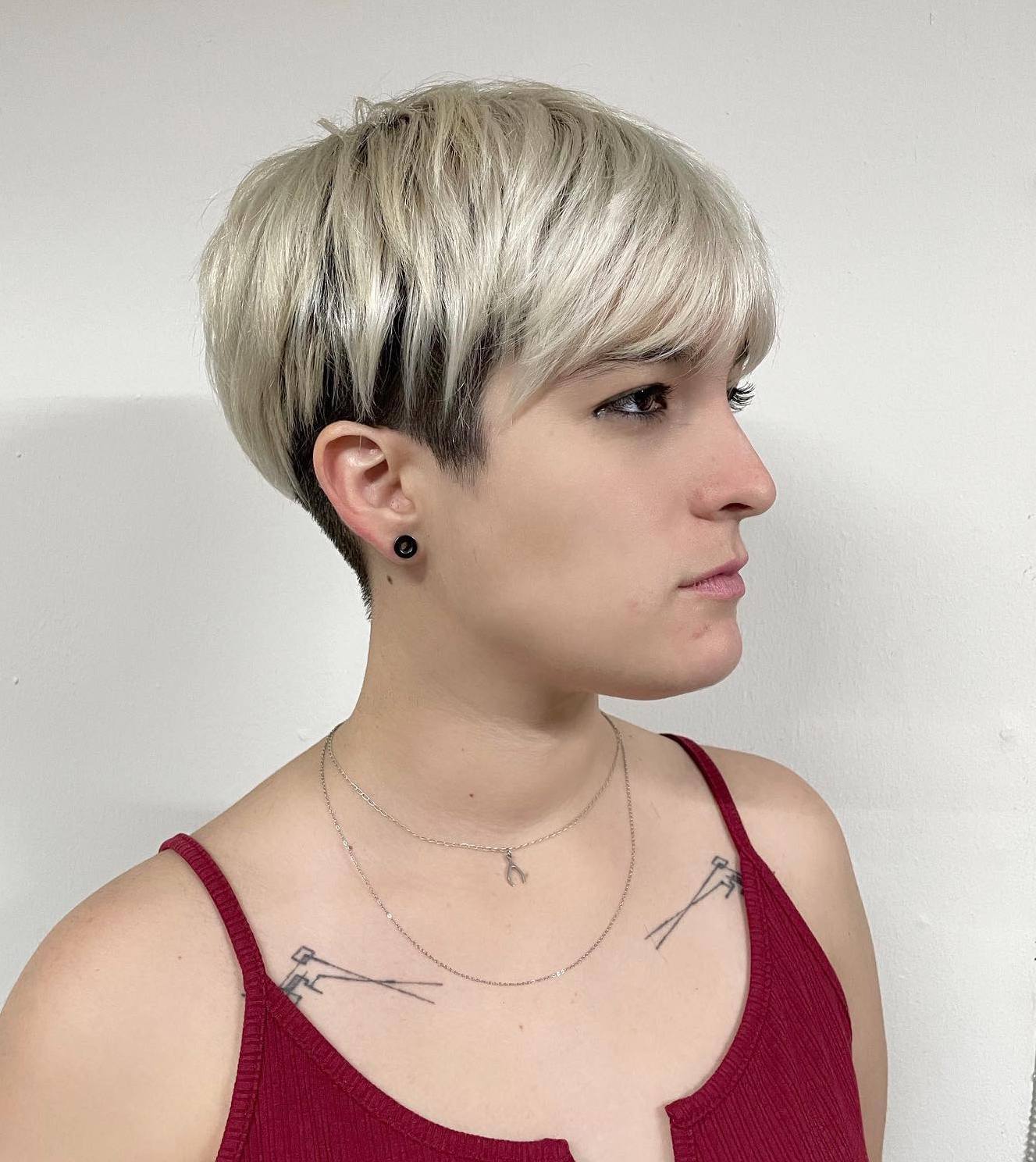 Black-And-Blonde Pixie with Undercut