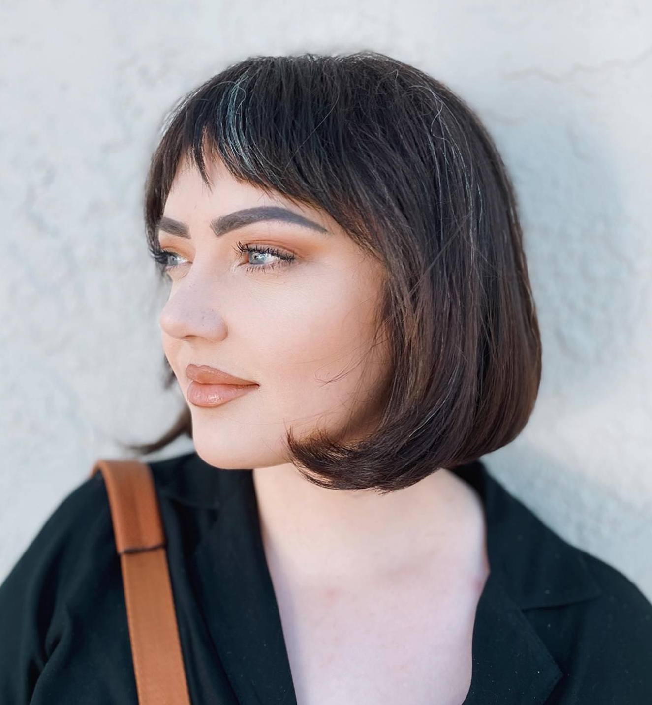 Curled Under Bob with Jagged Bangs