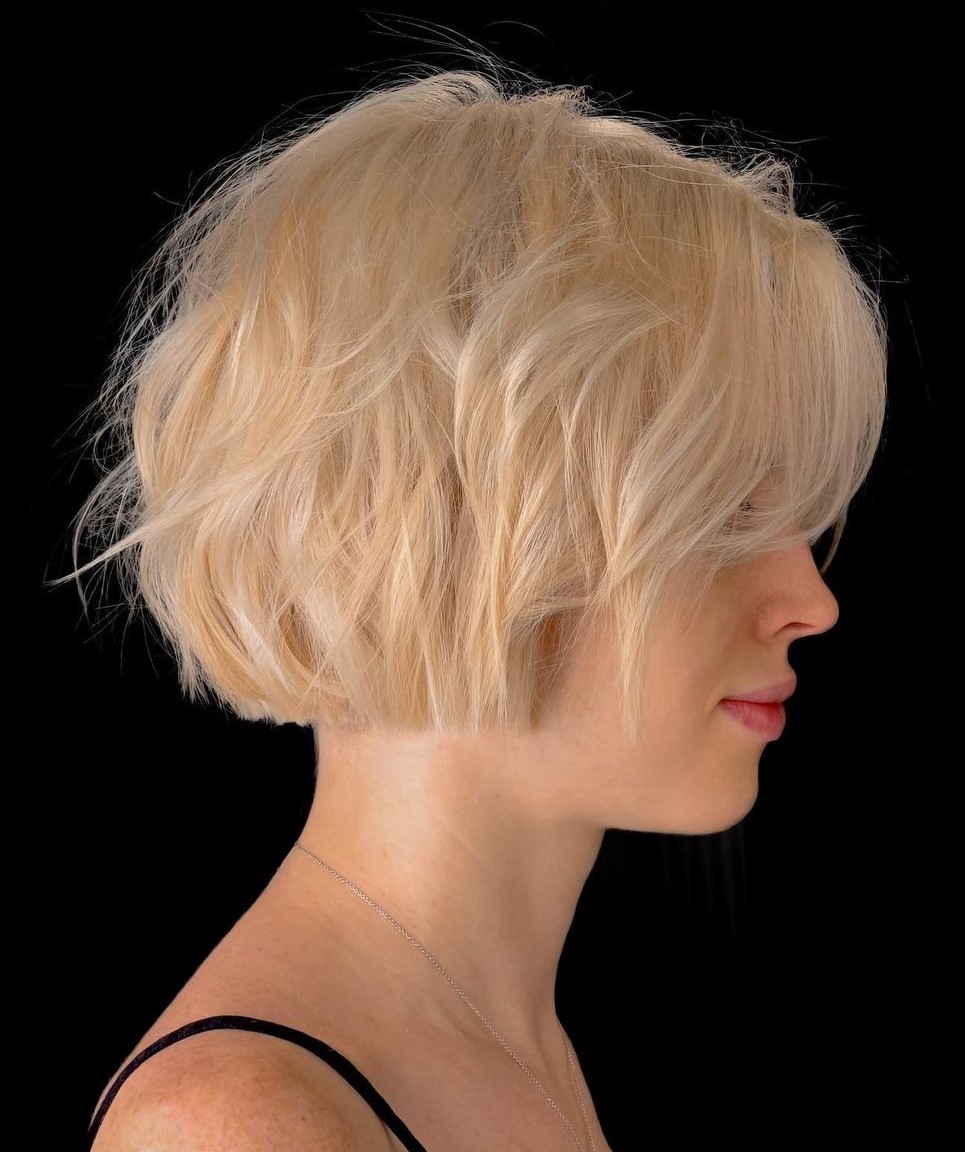 Ear-Length Blunt Bob with Bangs and Layers