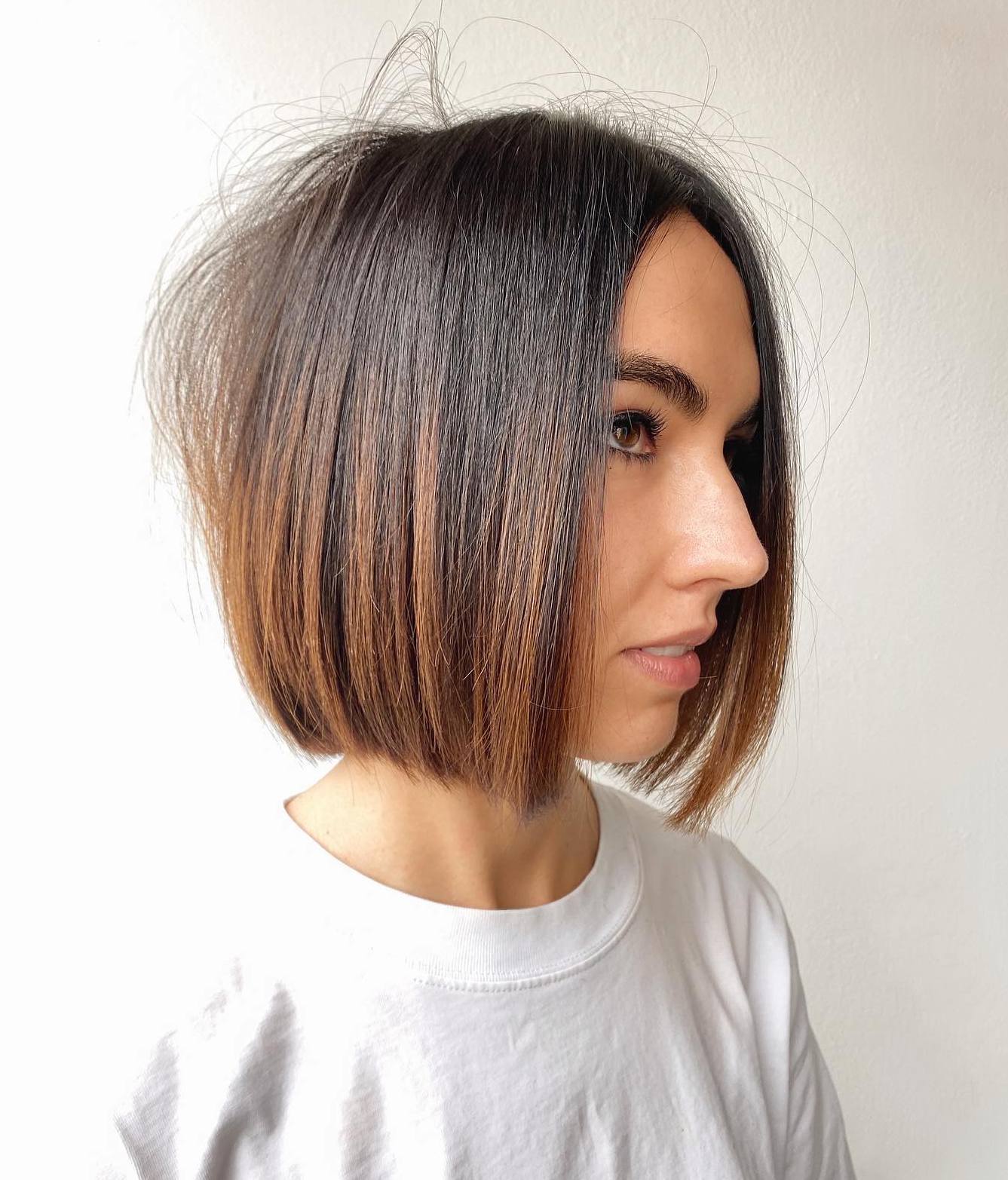 Blunt Chocolate and Caramel Balayage Bob