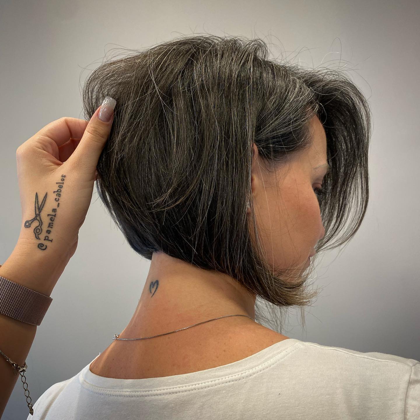 Classy Inverted Bob for Salt-and-Pepper Hair