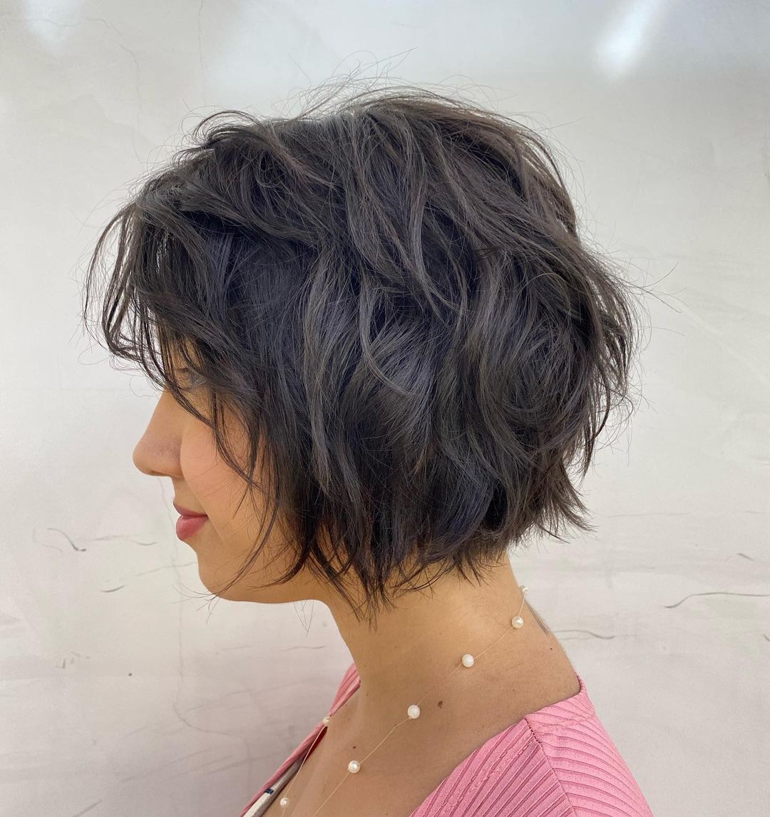 Short Bob with Feathered Layers Throughout