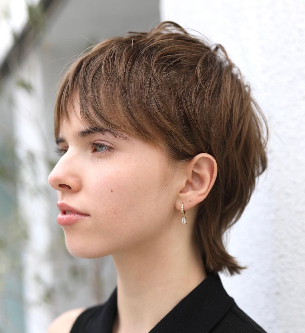 Feathered Pixie Mullet for Fine Hair