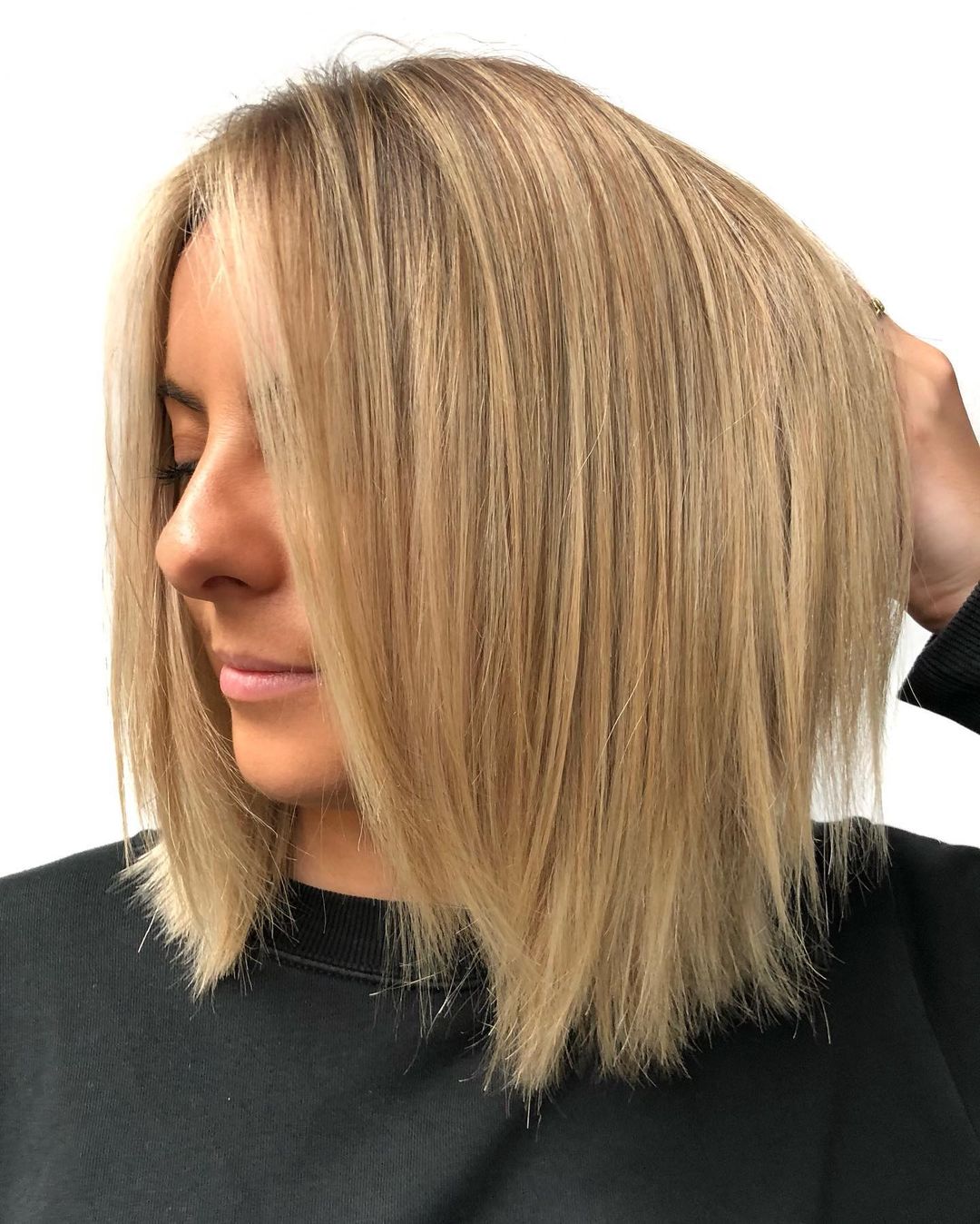 Straight Midi Bob with Textured Ends