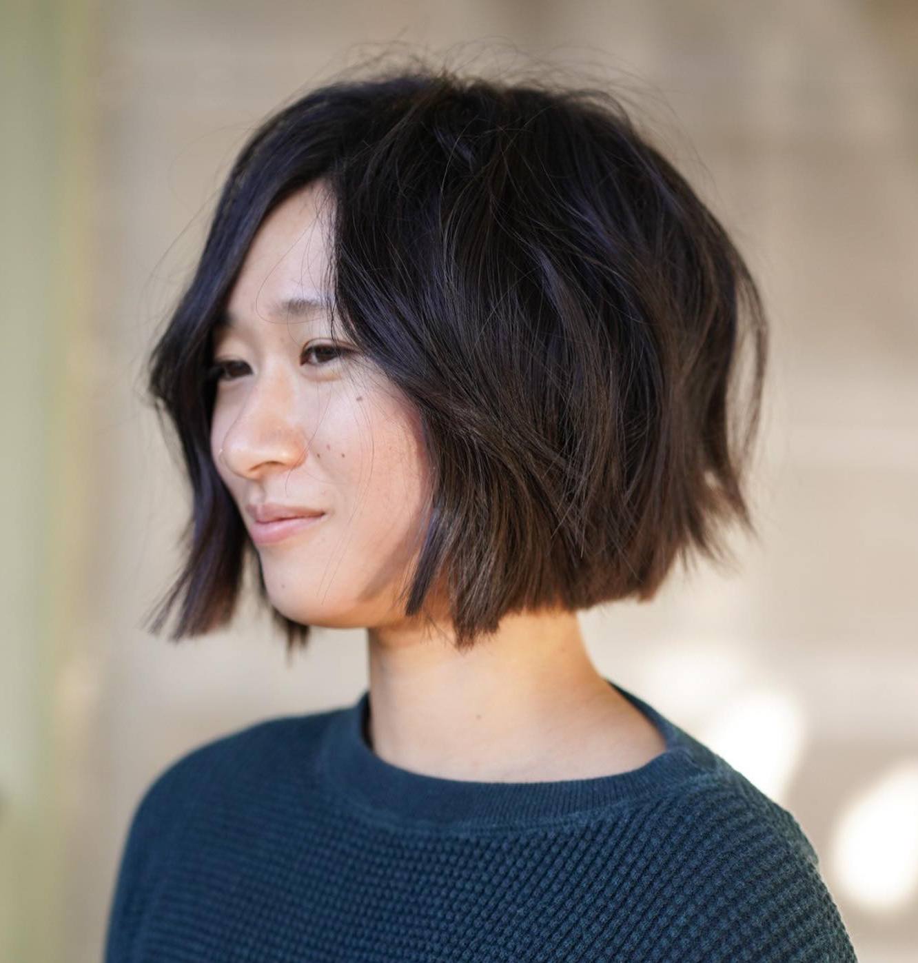 Asian Chopped Chin-Length Hair