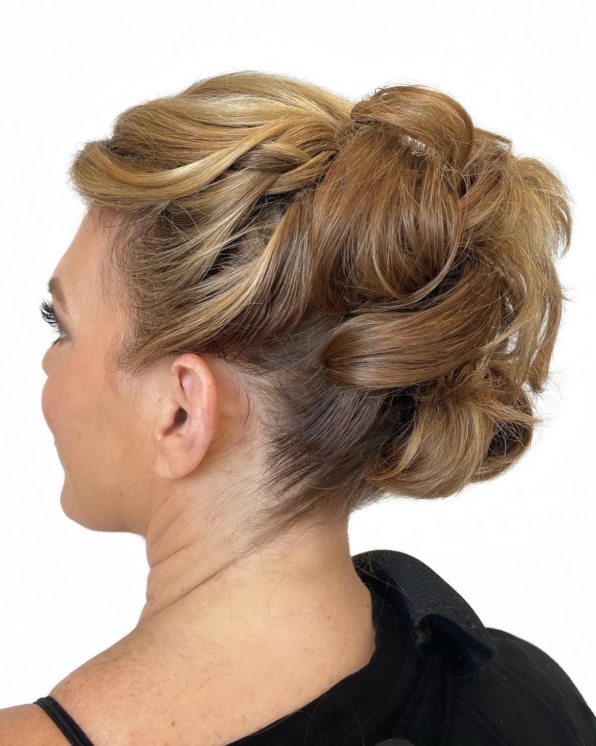 Upswept Curled Ponytail for Short Hair