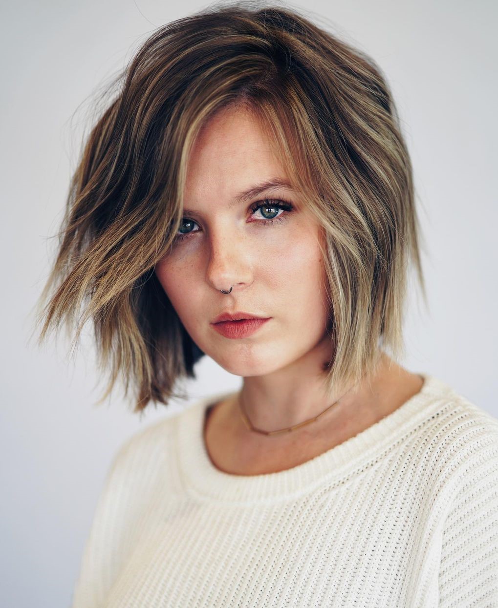 Textured Bob Shag with Highlights