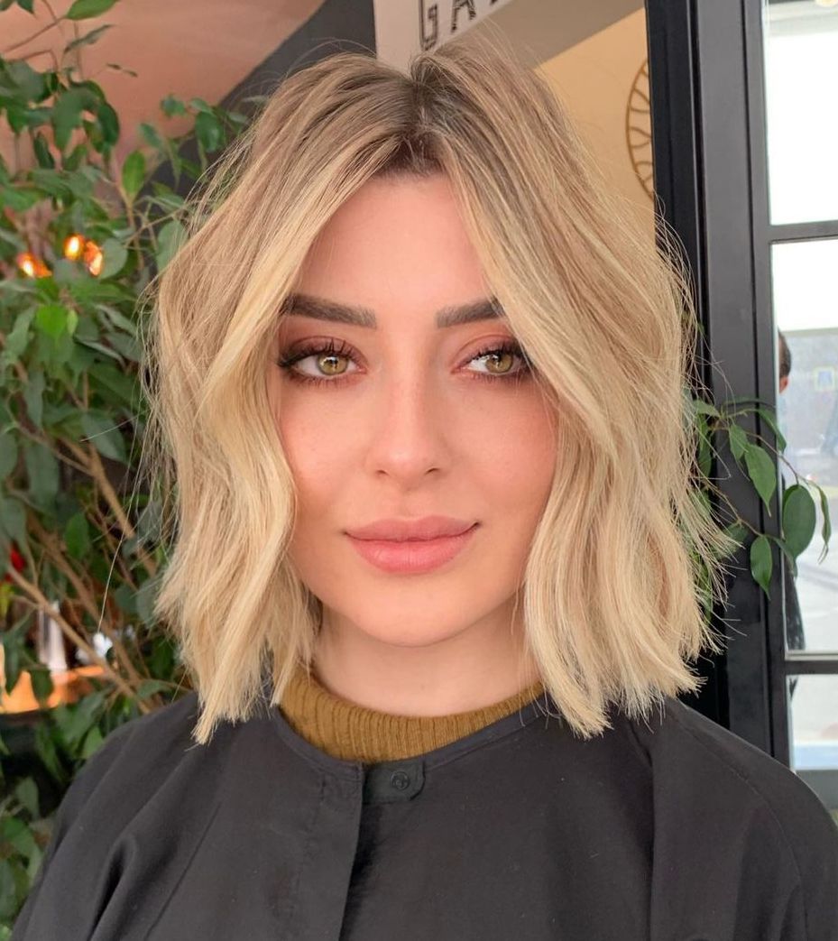 Blunt Blonde Bob with Lifted Roots