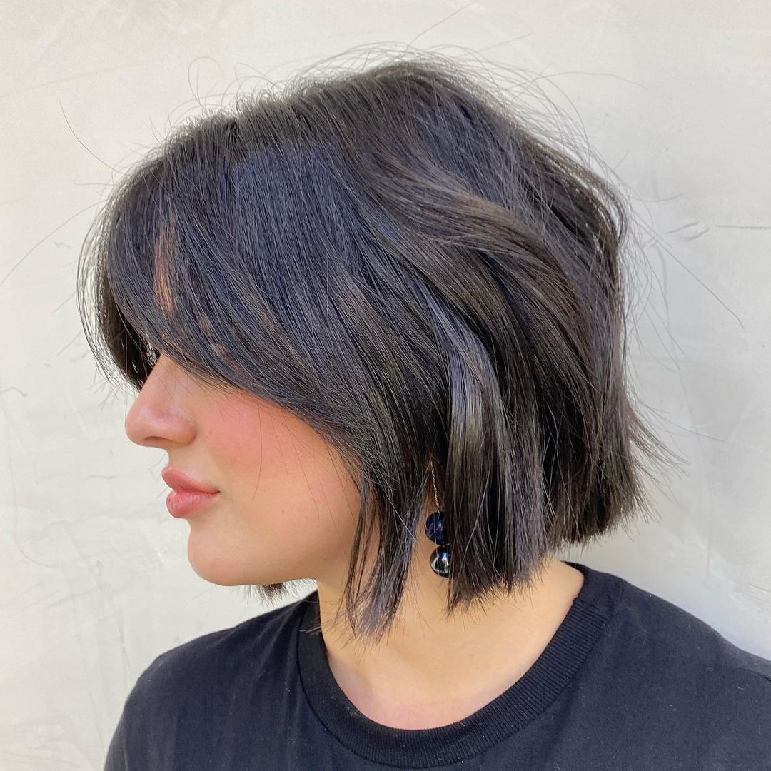 Razored Bob with Curtain Bangs